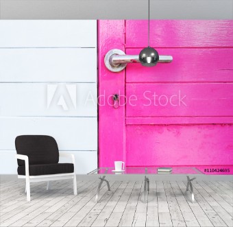 Picture of Particolare di una porta di legno fucsia